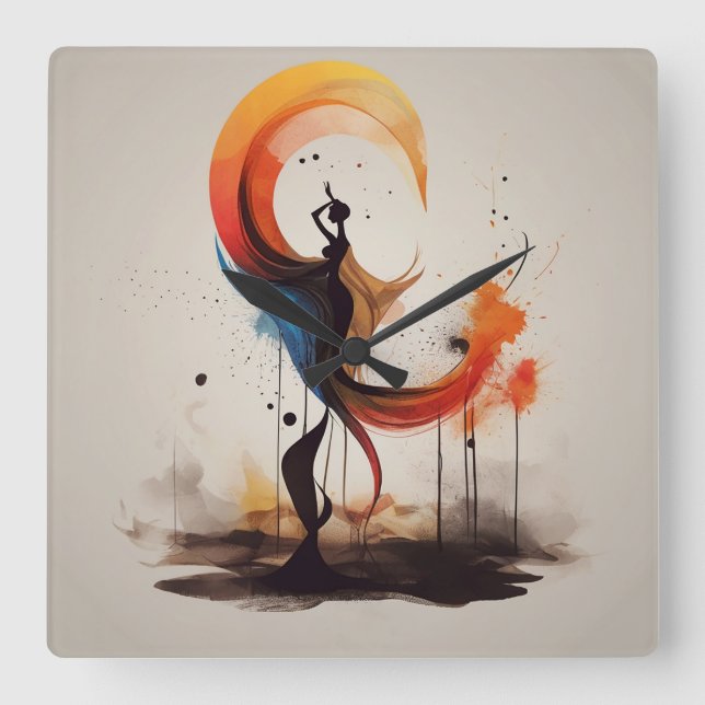open to heart square wall clock (Front)