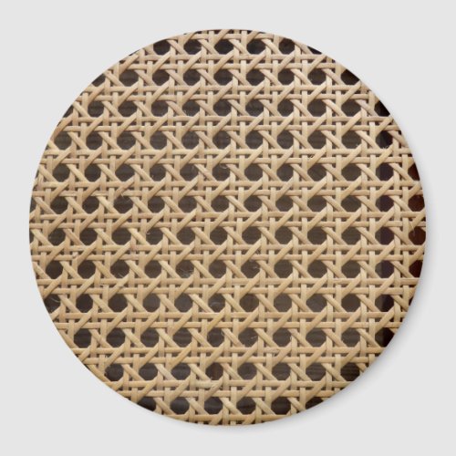 Open Weave Rattan Cane Large Round Magnet