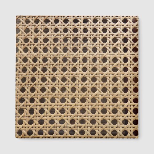 Open Weave Rattan Cane Square Magnet