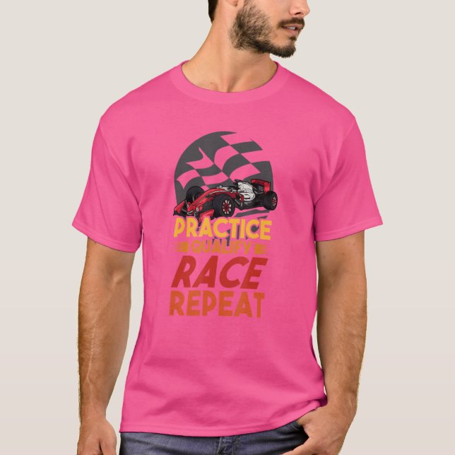 Open Wheel Formula Racing Car Practice Qualify Rac T-Shirt (Front)