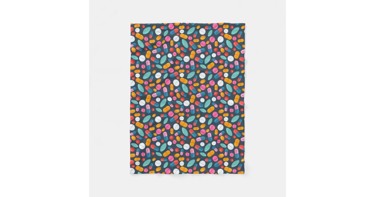 "Open wide!" pill print fleece blanket Zazzle
