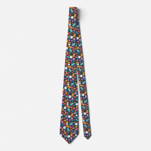 "Open wide!" pill print neck tie