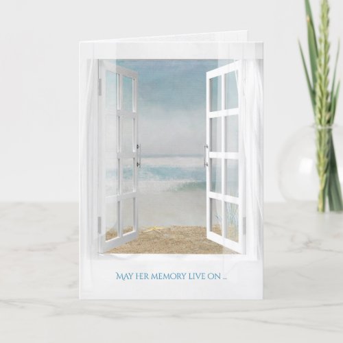 open window and starfish ocean sympathy card