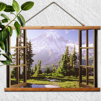Open Window At Mt. Rainier  Hanging Tapestry by reflections06 at Zazzle