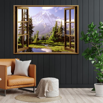 Open Window At Mt. Rainier Poster by reflections06 at Zazzle