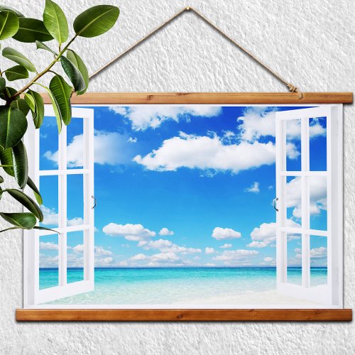 Open Window at the Beach  Hanging Tapestry