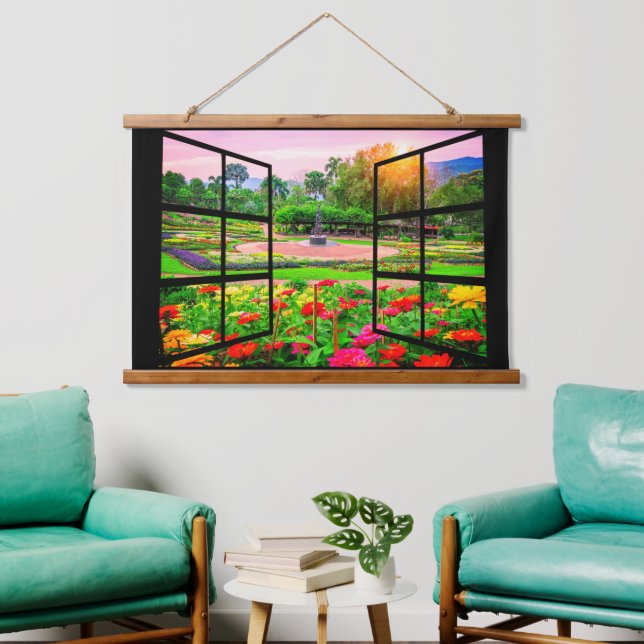 Open Window Garden Hanging Tapestry (Living Room)