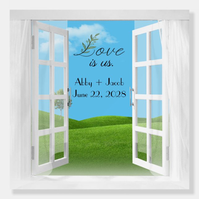 Open Window With Green Hills Foam Board (Front)