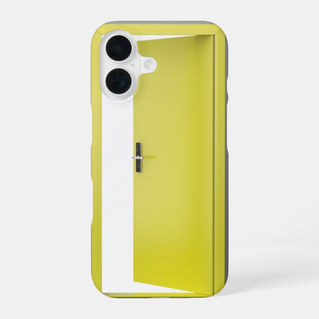 Open yellow door with smart lock iphone case (Back)