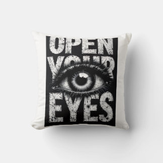 Open Your Eyes Streetwear Grunge Eye Throw Pillow