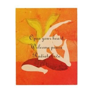 Open Your Heart Wood Art Affirmation Quote