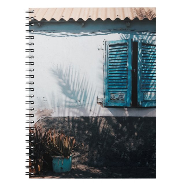 OPENED BLUE LOUVERED WINDOWS NOTEBOOK (Front)