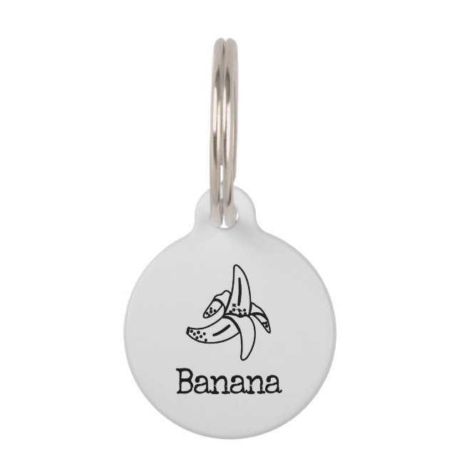 Opened Monkey Banana Pet ID Tag (Front)