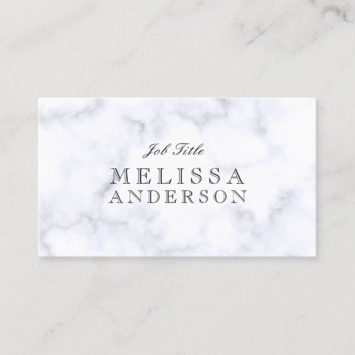 Openface Font Professional White Marble Business Card