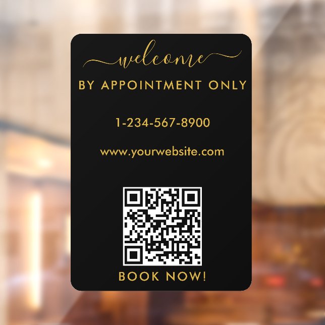 Opening Business Hours Appointment Only Welcome  Window Cling (Sheet 2)