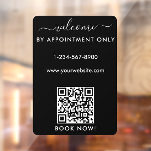 Opening Business Hours Appointment Only Welcome Window Cling