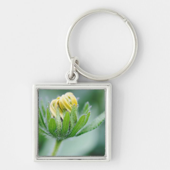 Opening Flower Of Cone Flower Keychain (Front)