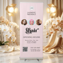 Opening Hours QR Code Logo Custom Hair Salon