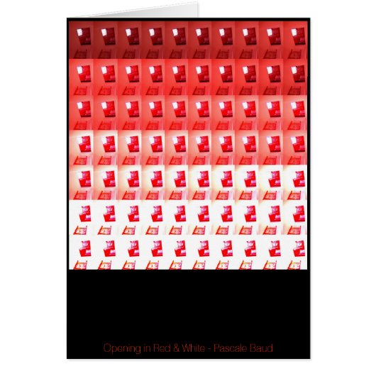 Opening in Red and White Step by Step Card (Front)