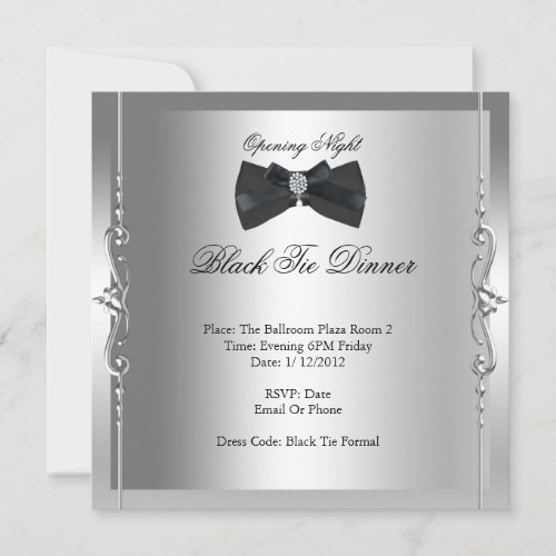 Opening Night Black Tie Formal Invitation