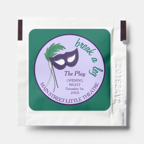 Opening Night Drama Club Masquerade Mask Party Hand Sanitizer Packet