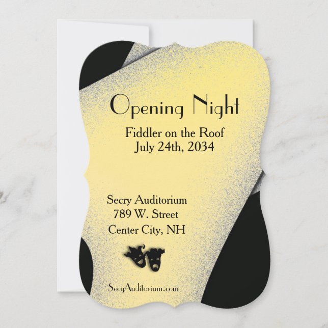 Opening Night Theater Gold Invitation (Front)