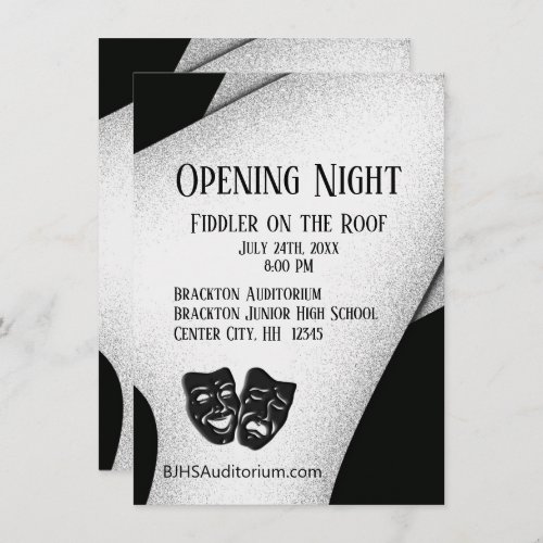Opening Night Theater Masks Invitation