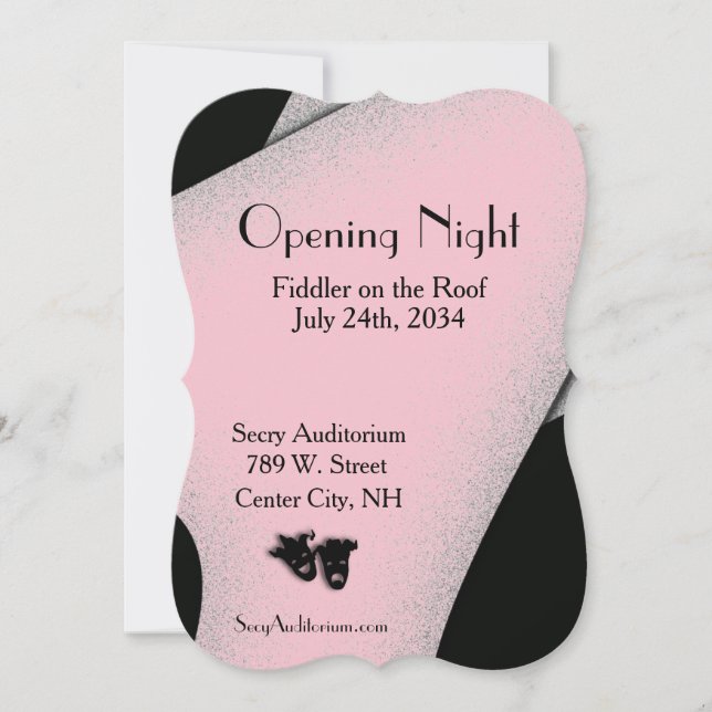 Opening Night Theater Pink Invitation (Front)