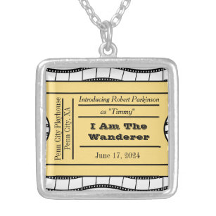 Opening Night Ticket Credits Silver Plated Necklace