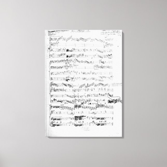 Opening page of the score of 'Les Paladins' Canvas Print (Front)