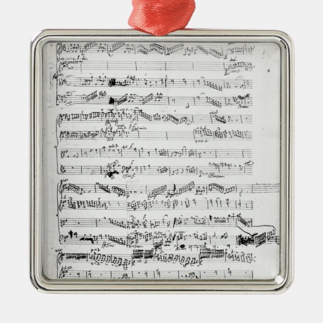 Opening page of the score of 'Les Paladins' Metal Ornament (Front)