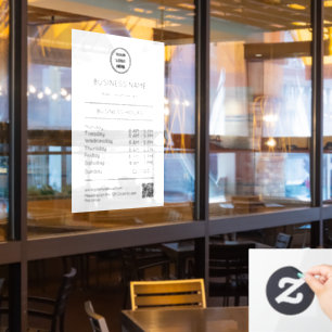 Opening Times Business Logo Opening Hours Modern Window Cling