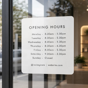 Opening Times   Business Opening Hours Modern Window Cling