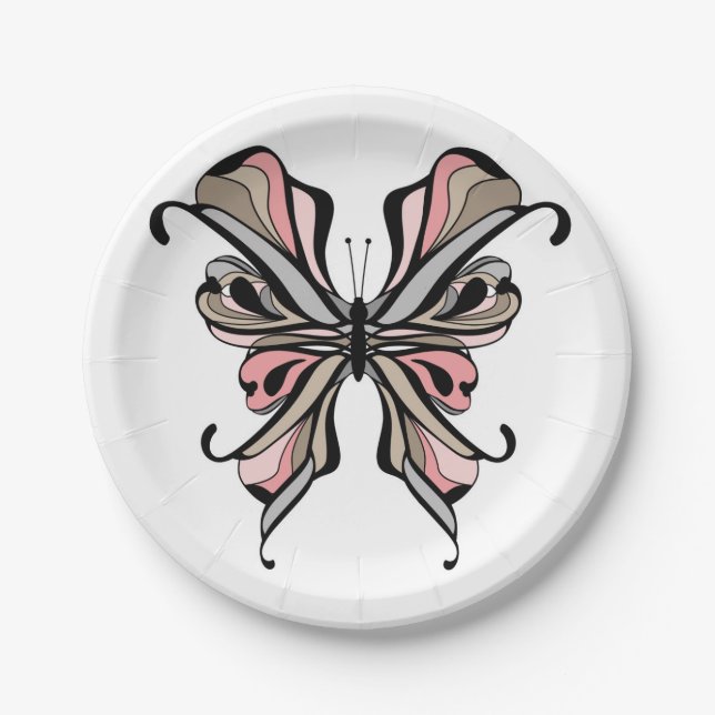 Openwork butterfly paper plates (Front)