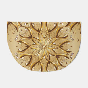 Openwork golden, oriental sketch texture. doormat