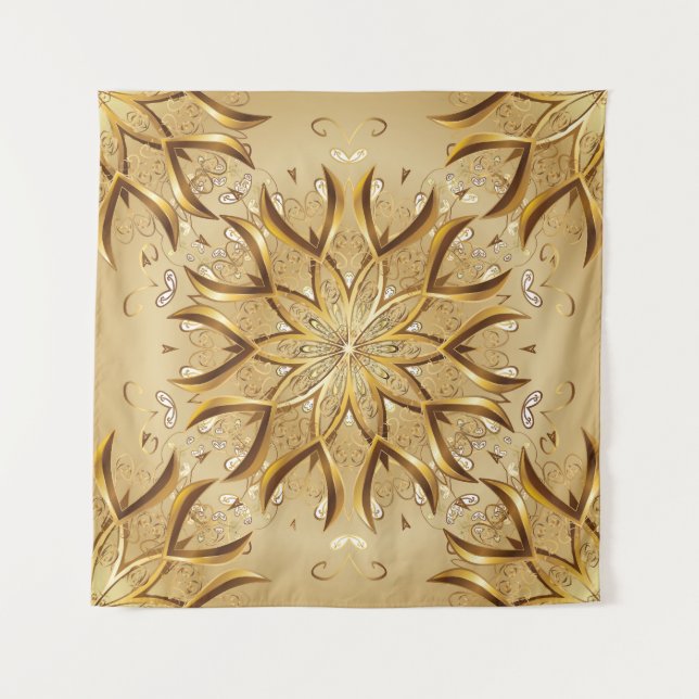 Openwork golden, oriental sketch texture. tapestry (Front)