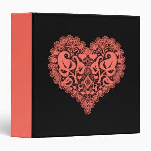 Openwork heart 3 ring binder