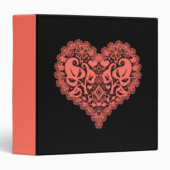 Openwork heart 3 ring binder (Front/Spine)