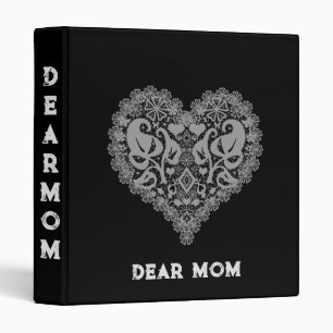 Openwork heart 3 ring binder