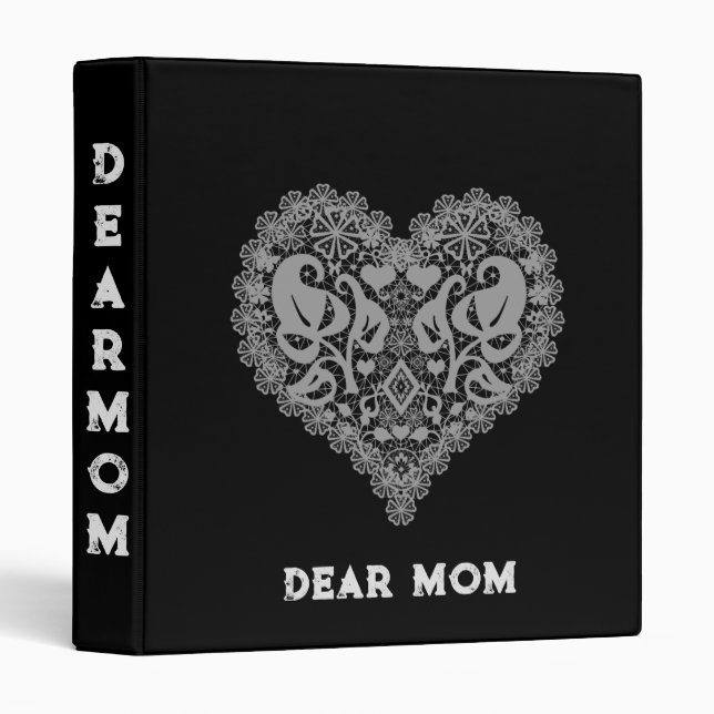 Openwork heart 3 ring binder (Front/Spine)