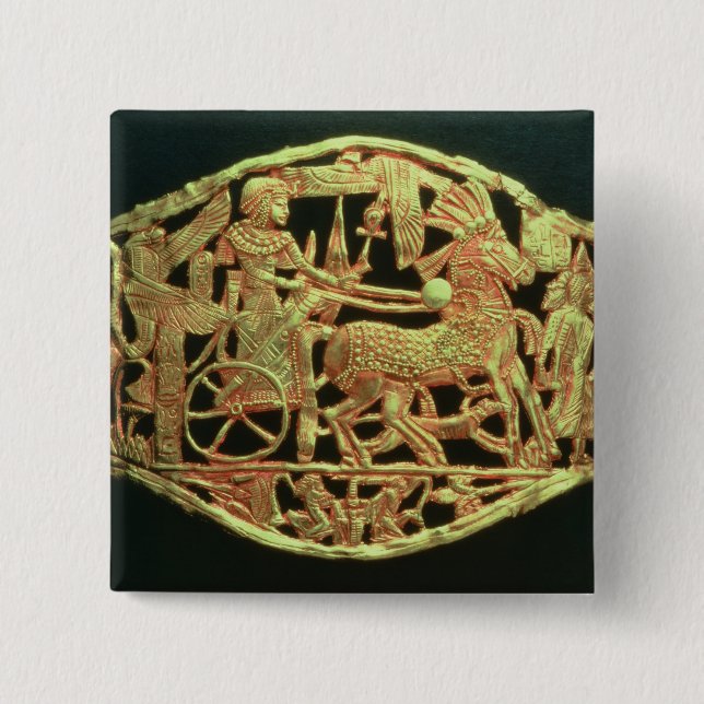 Openwork plaque or buckle pinback button (Front)