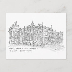 Opera + Ballet Theatre, Odessa, Ukraine Postcard