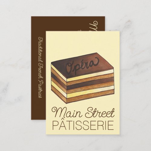 Opera Cake Pastry French Patisserie Bakery Chef Business Card