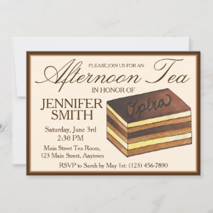 Opera Cake Wedding Shower Afternoon Tea Party Invitation