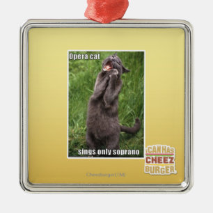 Opera Cat Metal Ornament