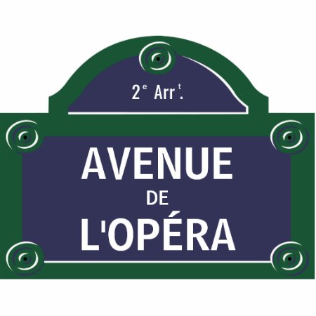Opera Custom Paris Street Sign Cutout