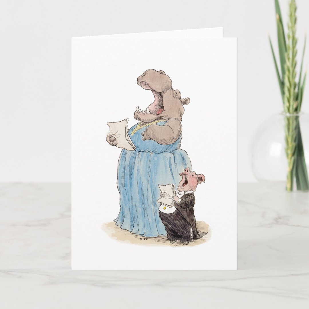 Opera Hippo and Pig Card | Zazzle