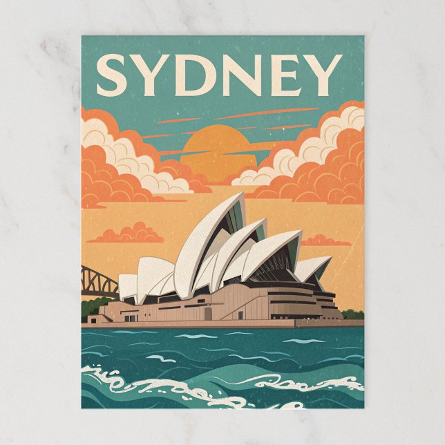 Opera House in Retro Sydney Travel Postcard (Creator Uploaded)