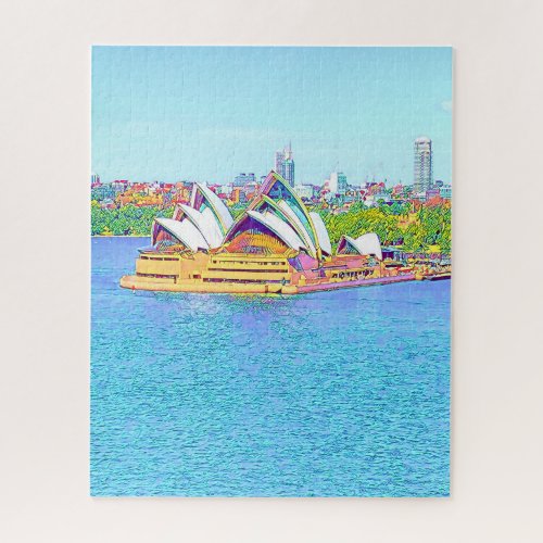 Opera House Sydney Harbour water view Jigsaw Puzzl Jigsaw Puzzle