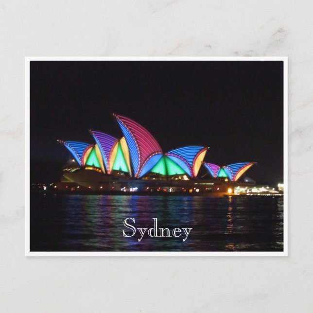 opera house sydney lights postcard (Front)